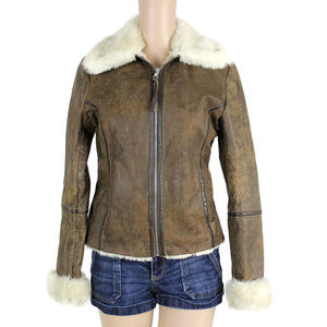 Express Size 2 Womans Brown Leather Jacket